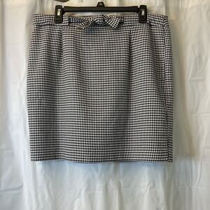 Ann Taylor Loft Women Skirt Sz 12 Classic Houndstooth High Waist Pencil Lined